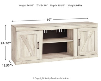 Ashley Bellaby Whitewash 4-Piece Entertainment Center with Electric Infrared Fireplace