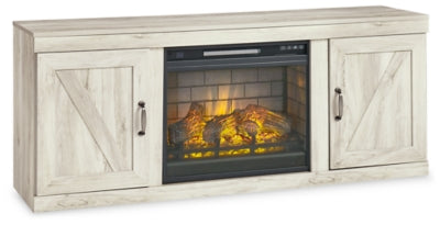 Ashley Bellaby Whitewash 4-Piece Entertainment Center with Electric Infrared Fireplace