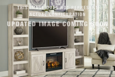 Ashley Bellaby Whitewash 3-Piece Entertainment Center with Electric Fireplace