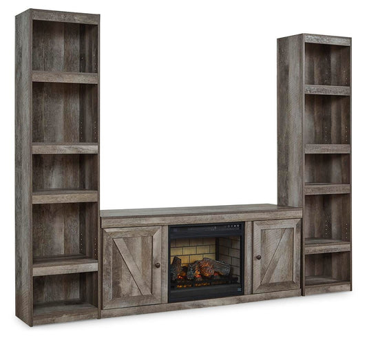 Ashley Wynnlow Gray 3-Piece Entertainment Center with Electric Fireplace