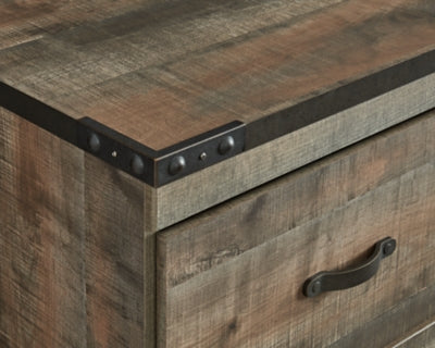 Ashley Trinell Brown TV Stand with Electric Fireplace