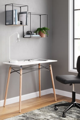 Ashley Jaspeni White Natural Home Office Desk