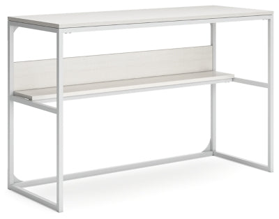 Ashley Deznee White Home Office Desk with Shelf