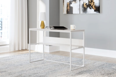 Ashley Deznee White Home Office Desk with Shelf