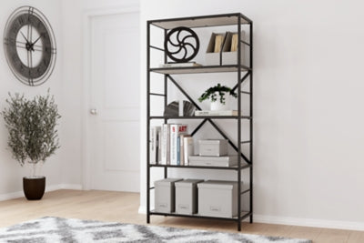 Ashley Bayflynn White Black 63" H Bookcase