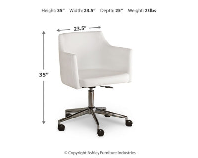 Ashley Baraga White Home Office Desk Chair