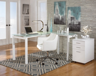 Ashley Baraga White Home Office Desk Chair