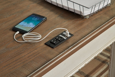 Ashley Realyn White Brown 60" Home Office Desk