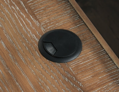 Ashley Realyn White Brown 2-Piece Home Office Desk