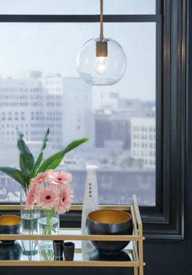 Ashley Cordunn Clear Brass Pendant Light