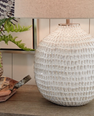 Ashley Jamon Beige Table Lamp