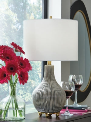 Ashley Judlen Gray Gold Finish Table Lamp