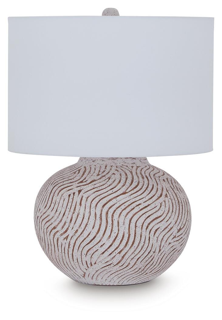 Ashley Vien Distressed White Table Lamp
