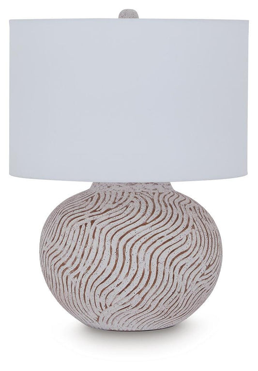 Ashley Vien Distressed White Table Lamp