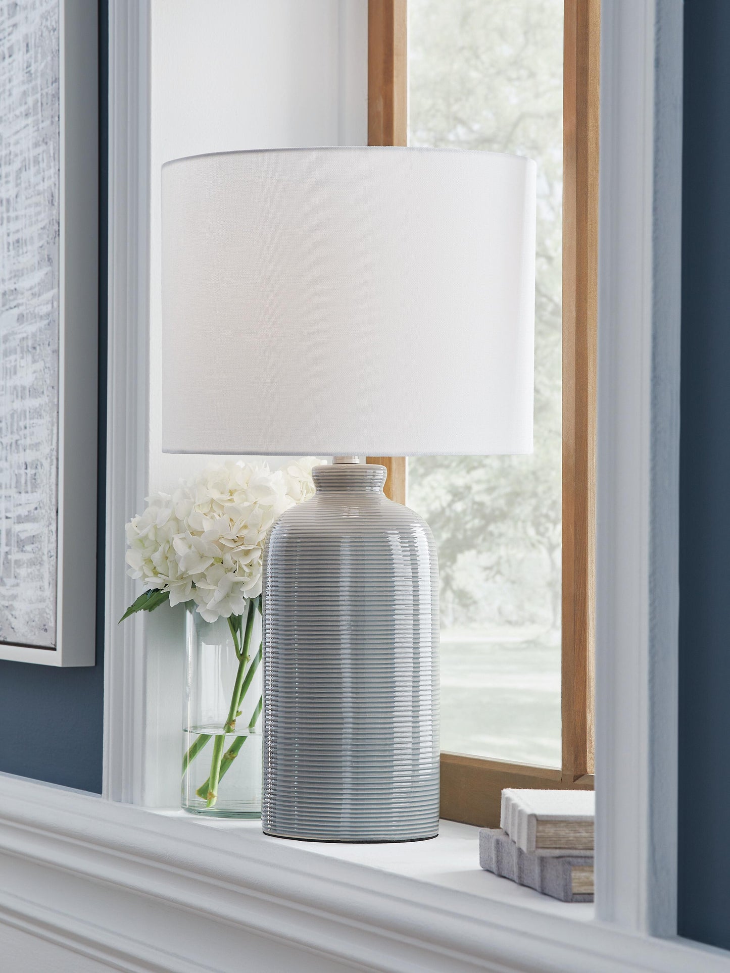 Ashley Wimlow Gray Blue Table Lamp