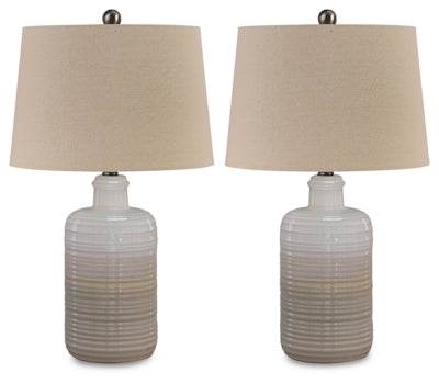 Ashley Marnina Taupe Table Lamp (Set of 2)
