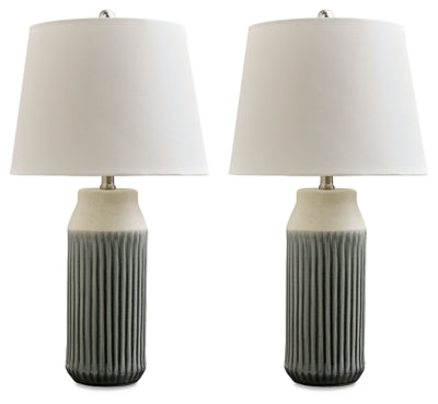 Ashley Afener Blue Beige Table Lamp (Set of 2)