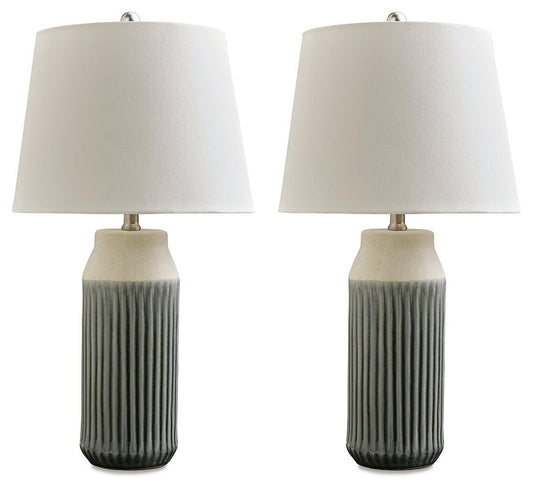 Ashley Afener Blue Beige Table Lamp (Set of 2)