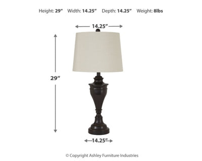 Ashley Darlita Bronze Finish Table Lamp (Set of 2)