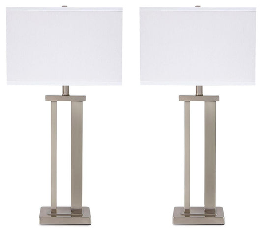 Ashley Aniela Silver Finish Table Lamp (Set of 2)