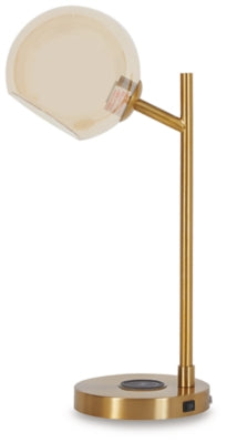 Ashley Abanson Amber Gold Finish Desk Lamp