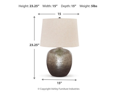 Ashley Magalie Antique Silver Finish Table Lamp