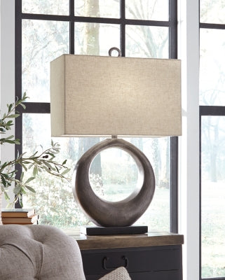 Ashley Saria Antique Silver Finish Table Lamp