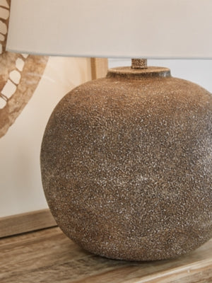 Ashley Neavesboro Antique Brown White Table Lamp