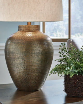 Ashley Madney Antique Gold Finish Table Lamp