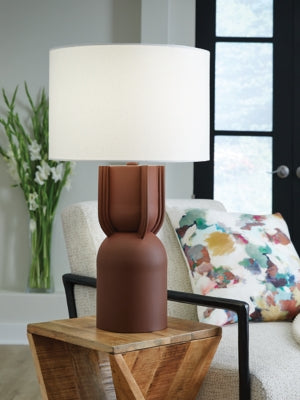 Ashley Rowandale Brick Red Table Lamp