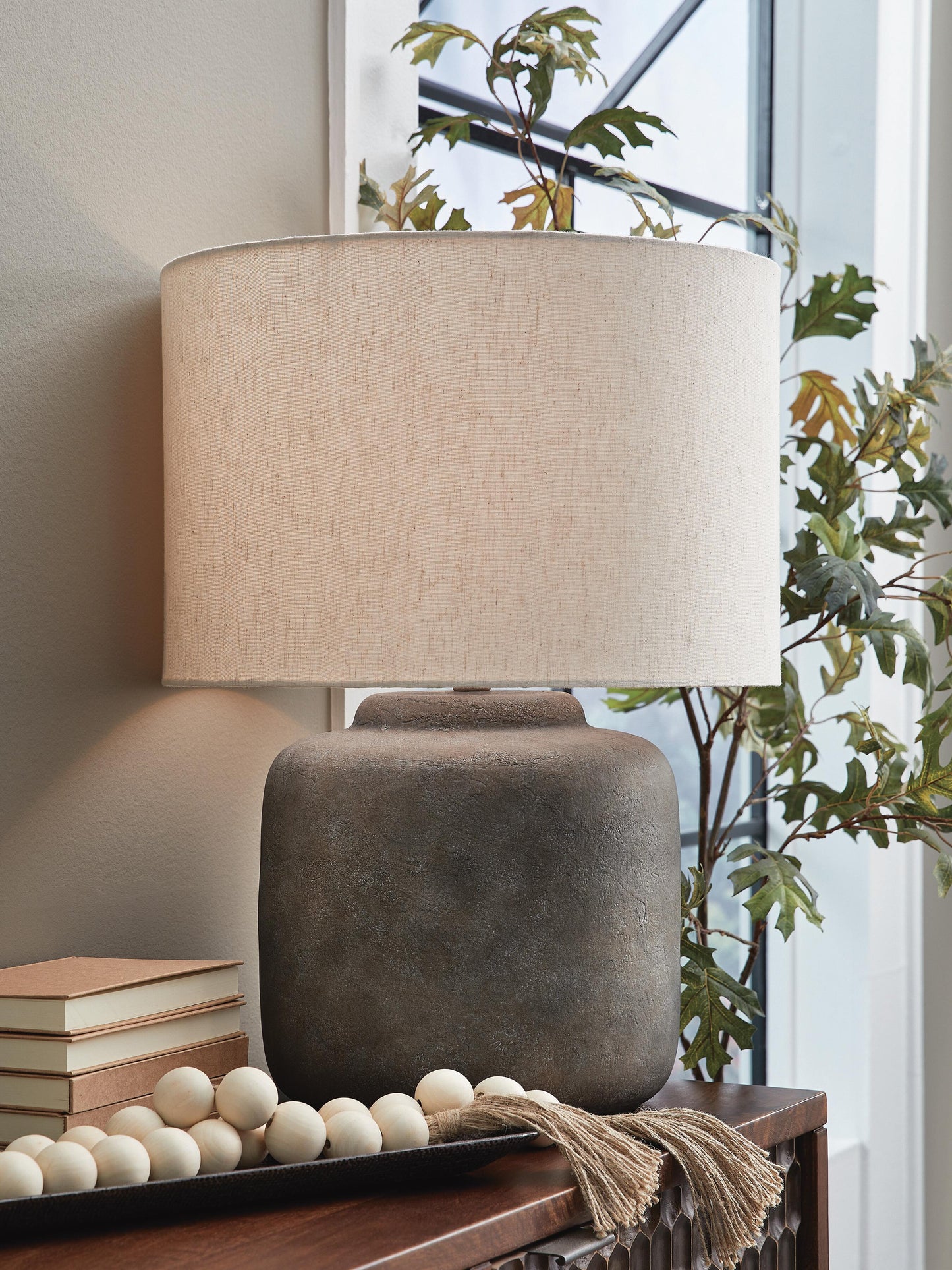 Ashley Zandophen Antique Gray Table Lamp