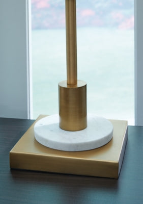 Ashley Fritzburn Gold Finish White Table Lamp