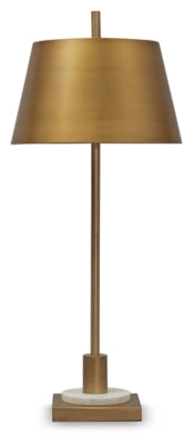 Ashley Fritzburn Gold Finish White Table Lamp