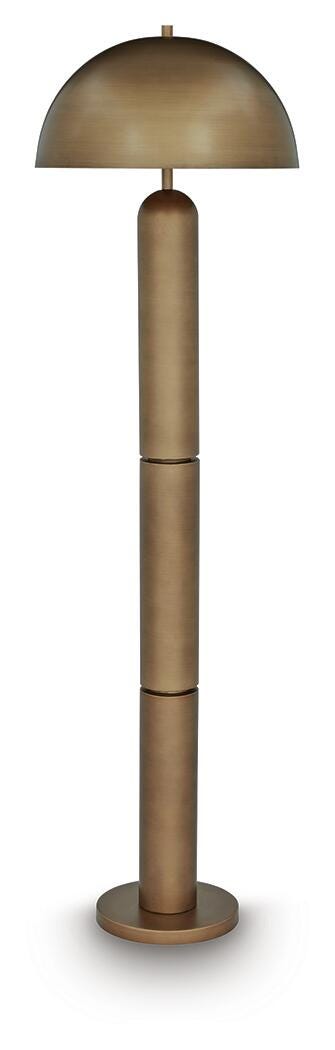 Ashley Wendfield Antique Gold Finish Floor Lamp