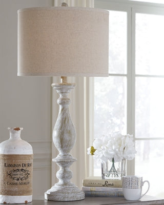Ashley Bernadate Whitewash Table Lamp (Set of 2)