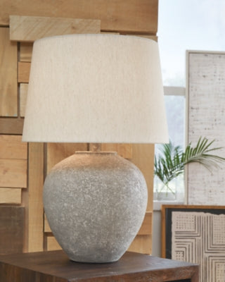 Ashley Dreward Distressed Gray Table Lamp