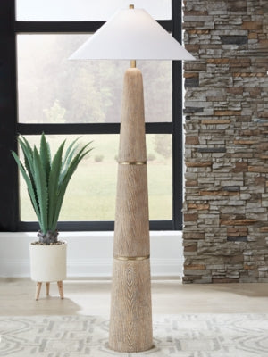 Ashley Gasparleigh Brown Gold Finish Floor Lamp