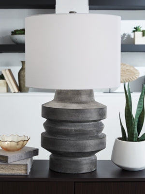 Ashley Wahida Distressed Black Table Lamp
