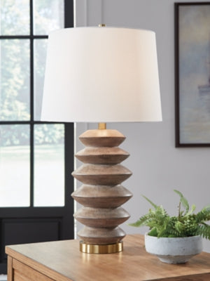 Ashley Jyllyard Brown Gold Finish Table Lamp
