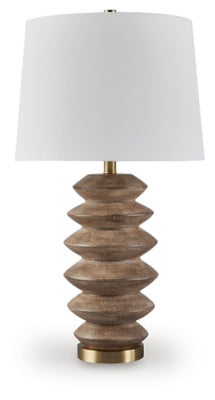 Ashley Jyllyard Brown Gold Finish Table Lamp