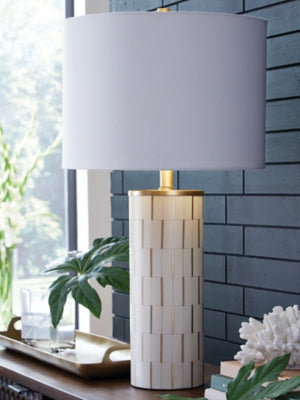 Ashley Faridworth White Gold Finish Table Lamp