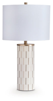 Ashley Faridworth White Gold Finish Table Lamp