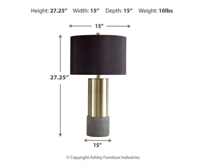 Ashley Jacek Gray Brass Finish Table Lamp (Set of 2)