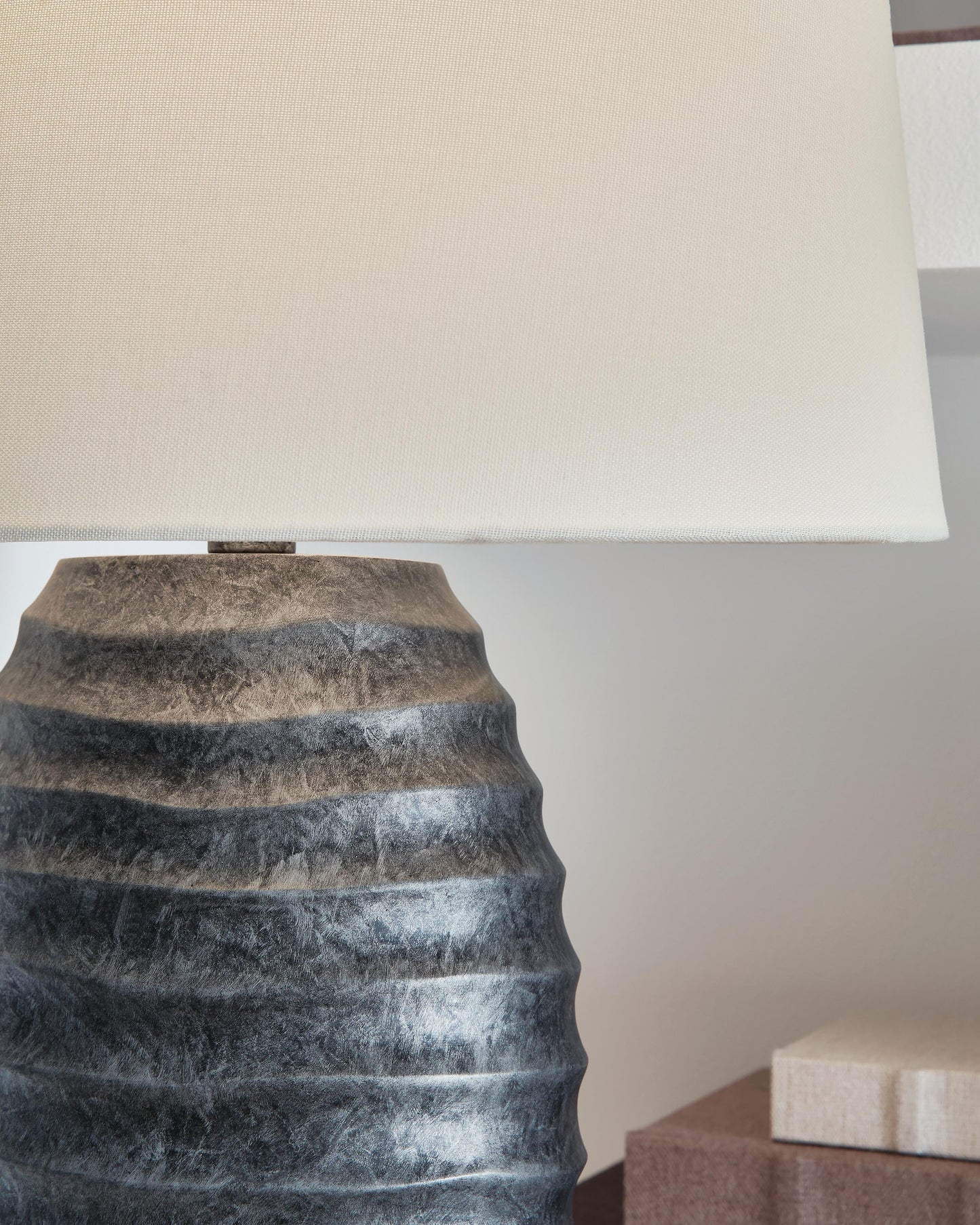 Ashley Caronick Antique Silver Finish Table Lamp (Set of 2)