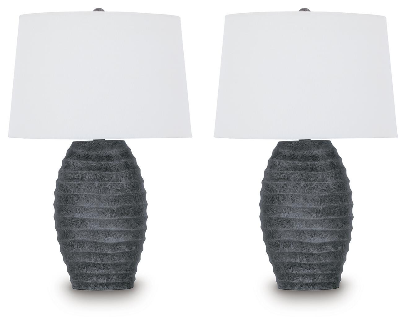Ashley Caronick Antique Silver Finish Table Lamp (Set of 2)