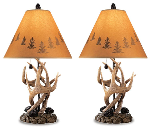 Ashley Derek Brown Table Lamp (Set of 2)