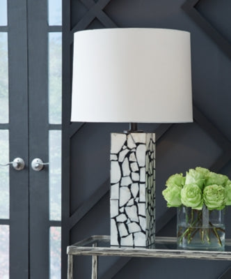 Ashley Macaria White Black Table Lamp