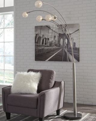 Ashley Winter Silver Finish Arc Lamp
