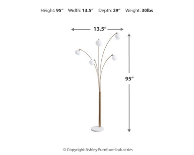 Ashley Taliya Champagne White Arc Lamp