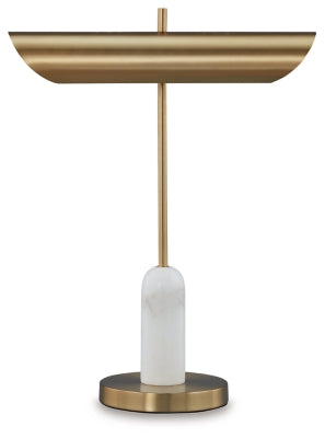 Ashley Rowleigh Gold Finish White Desk Lamp